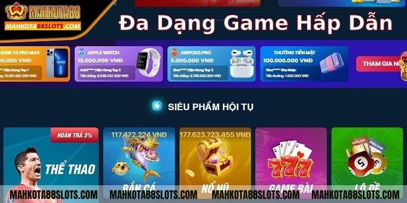 Kho game đa dạng, nhiều lựa chọn